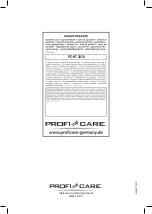 Preview for 44 page of Profi Care PC-HT 3020 Instruction Manual