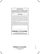 Предварительный просмотр 44 страницы Profi Care PC-HT 3045 Instruction Manual