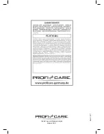 Preview for 46 page of Profi Care PC-HTH 3003 Instruction Manual