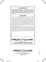 Предварительный просмотр 62 страницы Profi Care PC-LBS 3001 Instruction Manual