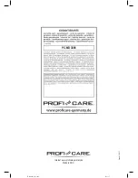 Предварительный просмотр 46 страницы Profi Care PC-MD 3005 Instruction Manual