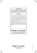 Preview for 74 page of Profi Care PC-PR 3025 Instruction Manual