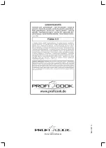 Preview for 74 page of Profi Cook PC-HGA 1111 Instruction Manual & Warranty