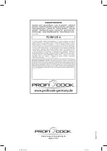 Предварительный просмотр 54 страницы Profi Cook PC-SM 1237 A Instruction Manual