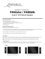 Proficient Audio Systems F400slvr Owner'S Manual предпросмотр