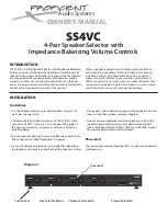 Preview for 1 page of Proficient Audio Systems SS4VC Owner'S Manual