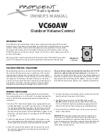 Proficient Audio Systems VC60AW Owner'S Manual preview