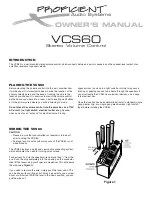 Proficient Audio Systems VCS60 Owner'S Manual preview