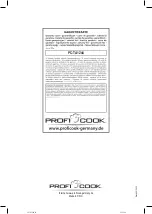 Preview for 38 page of Proficook 501244 Instruction Manual