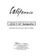 Profile California CZ12 Installation Instructions And Owner'S Manual preview