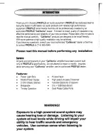 Preview for 21 page of Profile California Mosfet 100SX Owner'S Manual