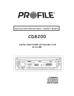 Preview for 1 page of Profile CD8200 Installation Instructions & Owner'S Manual