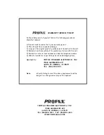 Preview for 20 page of Profile CD8700 Installation Instructions & Owner'S Manual