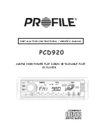 Предварительный просмотр 1 страницы Profile PCD920 Installation Instructions & Owner'S Manual