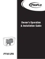 Preview for 1 page of ProFlo PF1612PA Owner'S Operation & Installation Manual