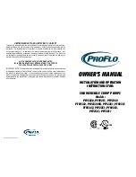 Предварительный просмотр 1 страницы ProFlo PF92250 Owner'S Manual