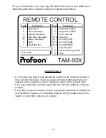 Предварительный просмотр 12 страницы Profoon TAM-60X User Manual