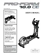 ProForm 10.0 Ce Elliptical User Manual preview