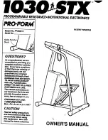 ProForm 1030 Stx Manual preview