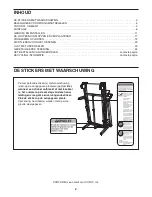 Preview for 2 page of ProForm 1095 Zlt Treadmill (Dutch) Gebruiksaanwijzing