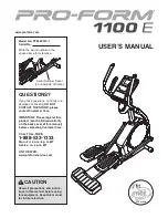 ProForm 1100 E Elliptical Manual preview