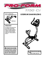 Preview for 1 page of ProForm 1150ci (Dutch) Gebruiksaanwijzing