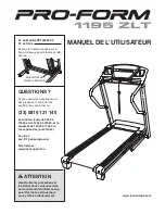 ProForm 1195 Zlt Cwl Treadmill (French) Manuel De L'Utilisateur preview
