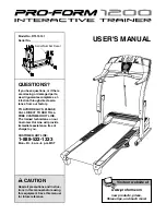 ProForm 1200 Interactive Trainer Treadmill User Manual preview