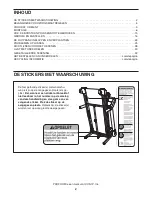 Preview for 2 page of ProForm 1300 Zlt Treadmill (Dutch) Gebruiksaanwijzing