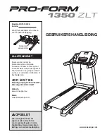 ProForm 1350 Zlt Treadmill (Dutch) Gebruikershandleiding preview