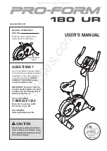 ProForm 180 Ur Bike User Manual preview