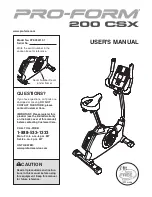 ProForm 200 Csx Bike Manual preview