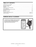 Preview for 2 page of ProForm 200 Csx Bike Manual