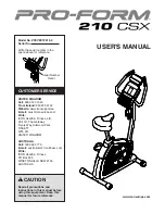 ProForm 210 Csx Bike User Manual preview