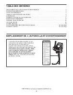 Preview for 2 page of ProForm 215 Csx Bike (French) Manuel De L'Utilisateur