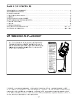 Preview for 2 page of ProForm 225 CSX User Manual