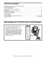 Preview for 2 page of ProForm 315 Csx Bike (French) Manuel De L'Utilisateur