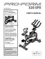 Preview for 1 page of ProForm 320 Spx Bike Manual