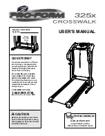 ProForm 325x CrossWalk User Manual preview