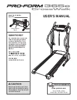 ProForm 365e CrossWalk User Manual preview