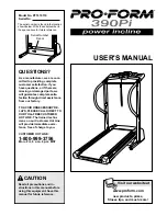 ProForm 390pi Treadmill User Manual preview