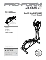 ProForm 395E User Manual preview