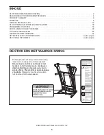 Preview for 2 page of ProForm 400 Zlt Treadmill (Dutch) Gebruiksaanwijzing