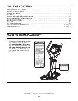 Предварительный просмотр 2 страницы ProForm 480 Cse Elliptical Manual