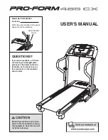 ProForm 485 Cx Treadmill User Manual preview