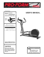 ProForm 485 E Eng/french User Manual preview