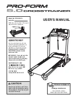 ProForm 5.0 Crosstrainer Treadmill User Manual preview