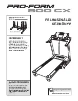 ProForm 500 Cx Treadmill (Hungarian) Felhasználói Kézikönyv preview