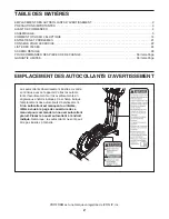 Preview for 2 page of ProForm 500 Le Elliptical (French) Manuel De L'Utilisateur