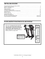 Предварительный просмотр 2 страницы ProForm 500 Zlt Treadmill (Hungarian) Hasznalati Utasitas Manual